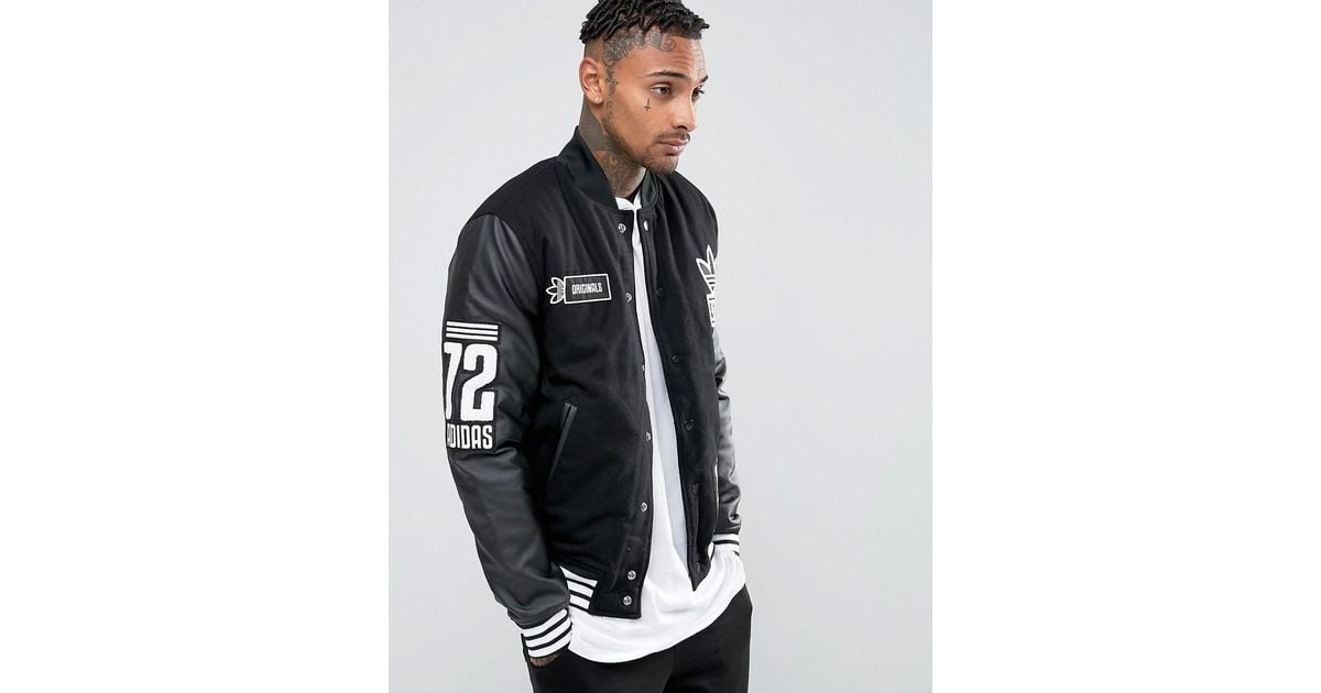 adidas Originals Badge Varsity Jacket Ay9148 in Black for Men | Lyst