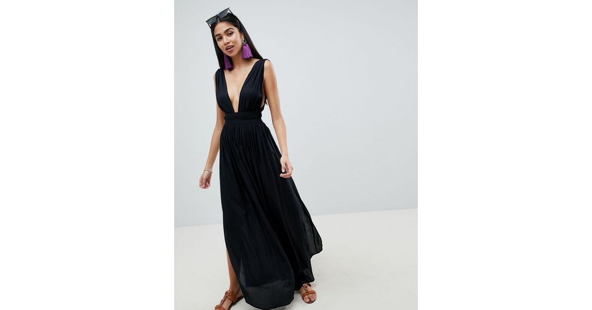 grecian plunge maxi dress