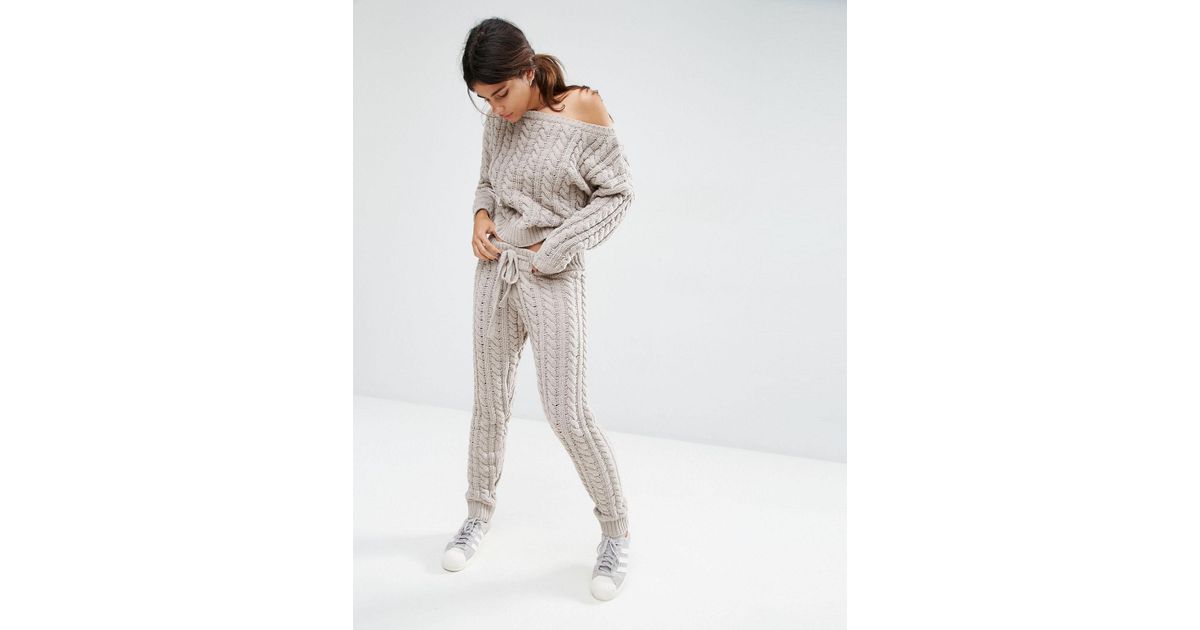 knitted jogger set womens