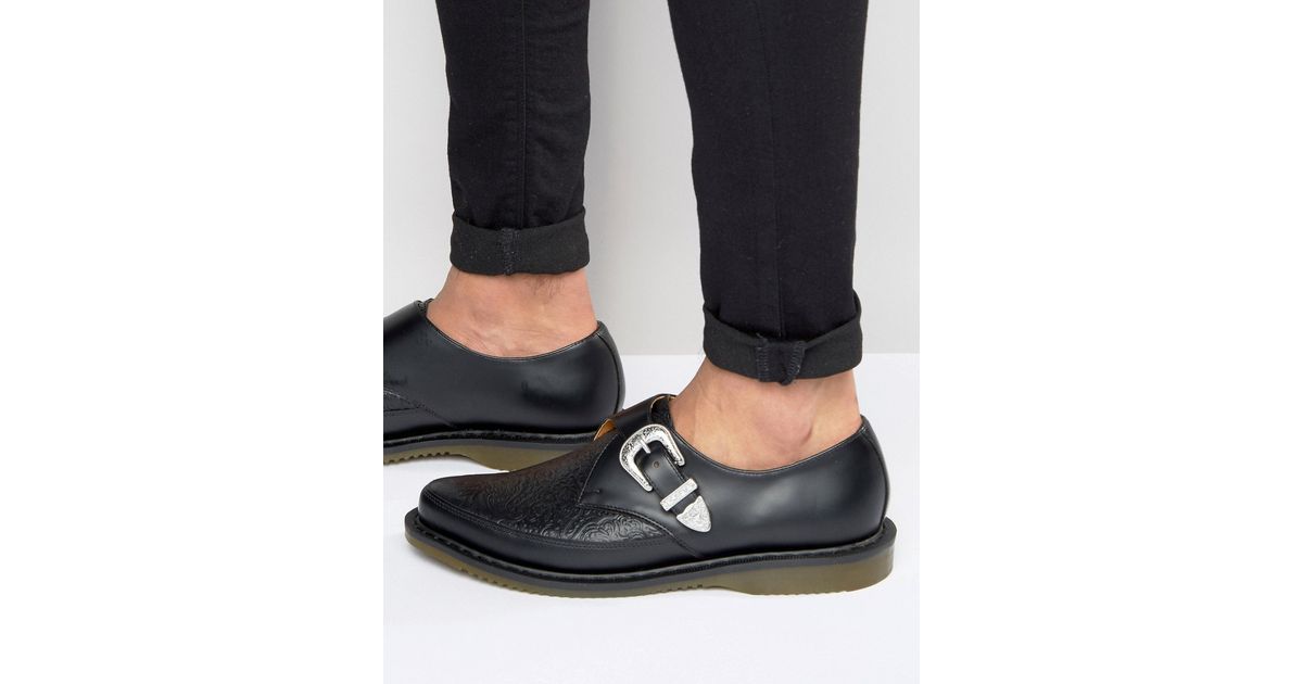 Dr. Martens Leather Martel Buckle Creepers in Black Lyst Canada