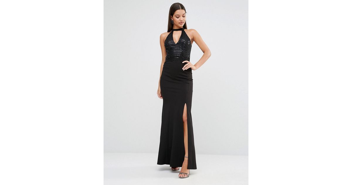 lipsy choker maxi dress