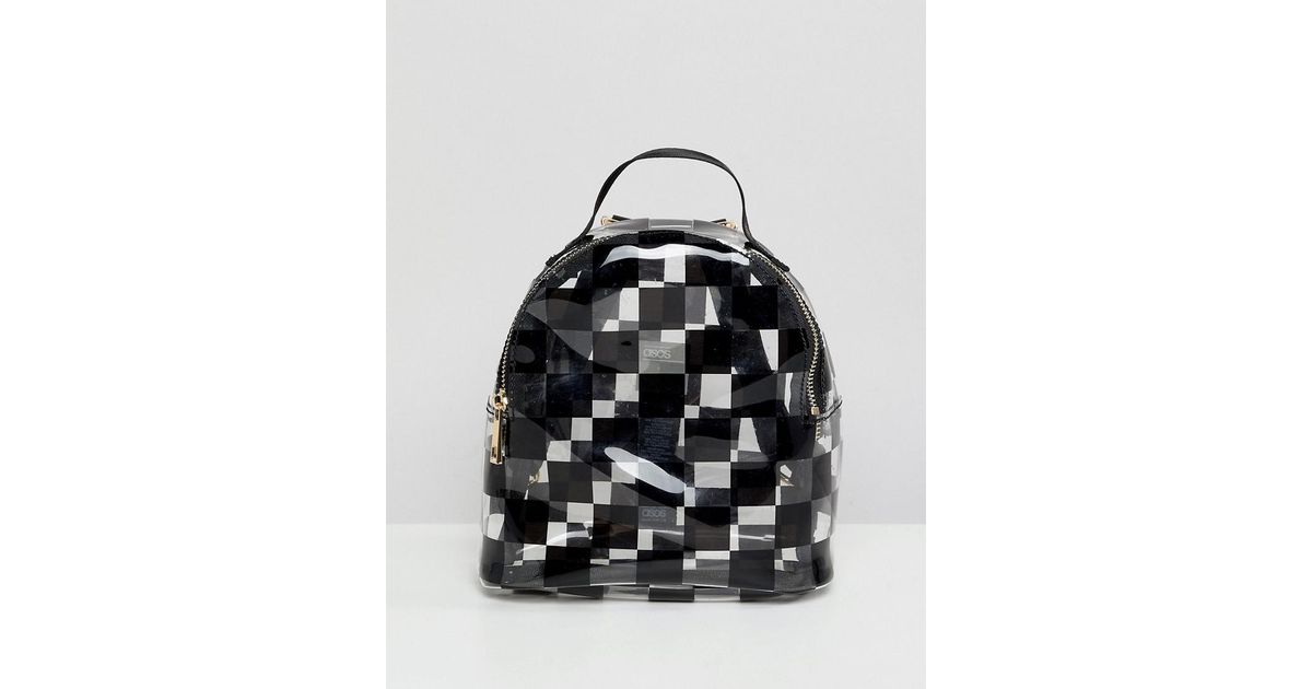 vans clear checkered backpack
