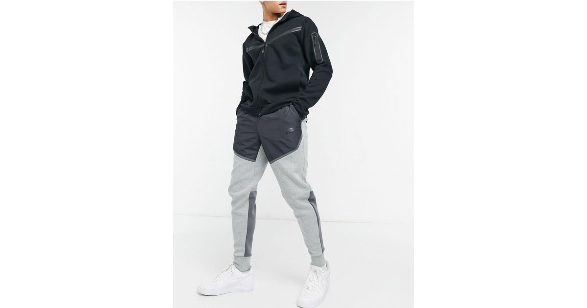 Nike Tech Fleece Color Block Sweatpants in White for Men Lyst UK