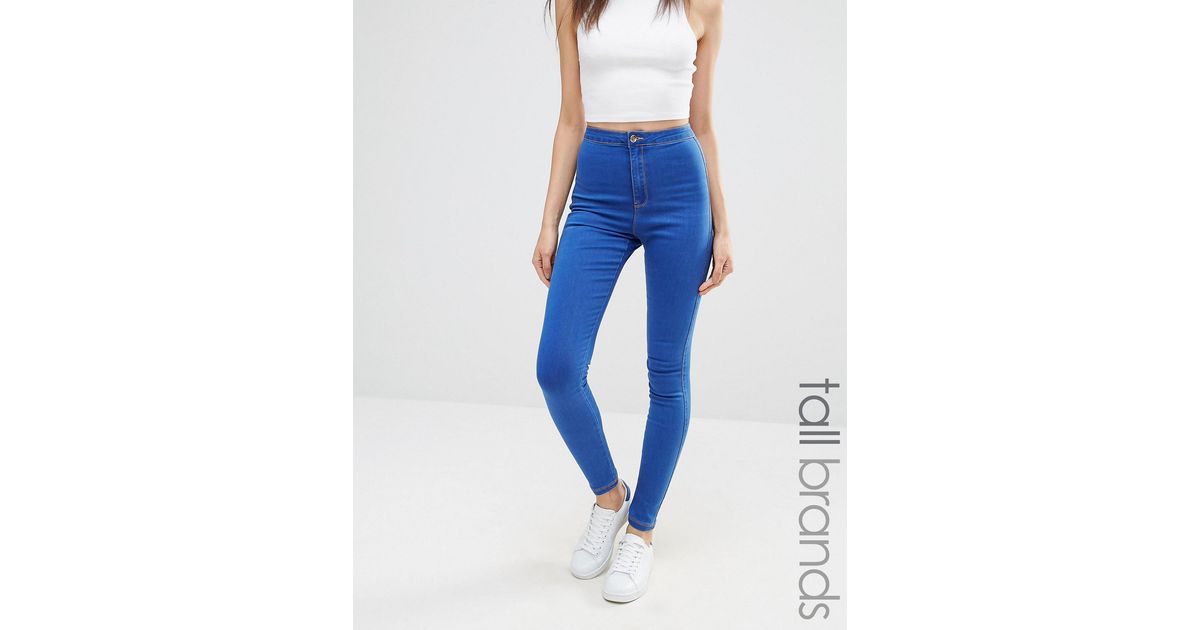 Missguided Denim Vice High Waisted Tube Jean in Blue | Lyst