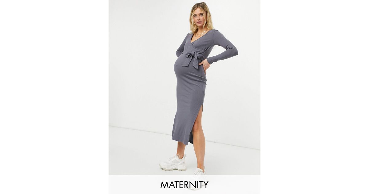 Missguided Ribbed Belted Midi Wrap 