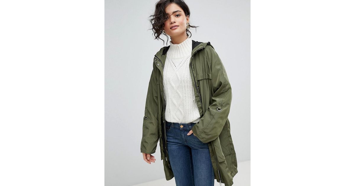 Vero Moda Hooded Rain Jacket in Green | Lyst Canada