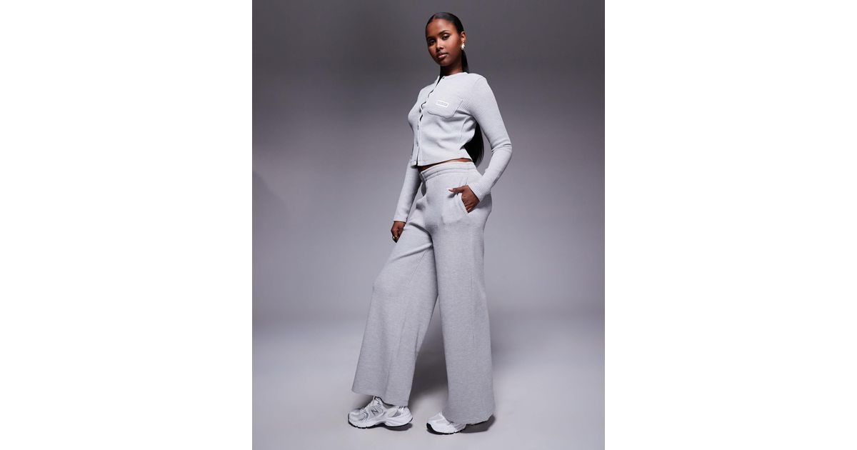 ASOS Weekend Collective Heavyweight Waffle Sweatpants in Blue | Lyst