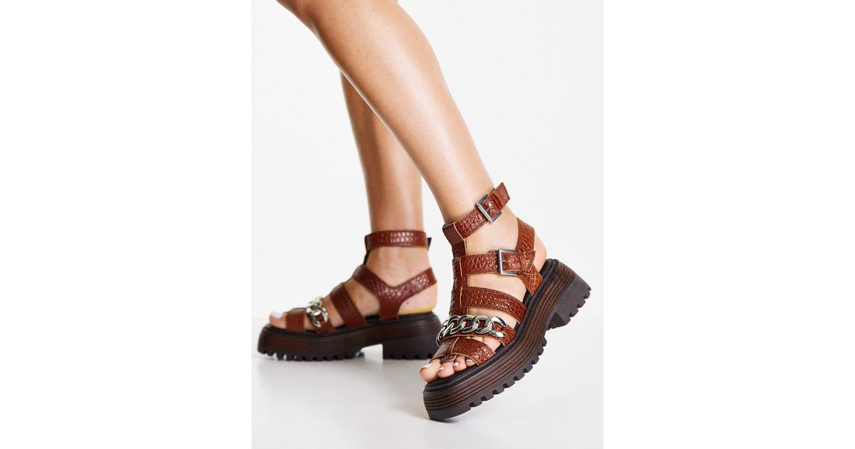 topshop tan leather sandals
