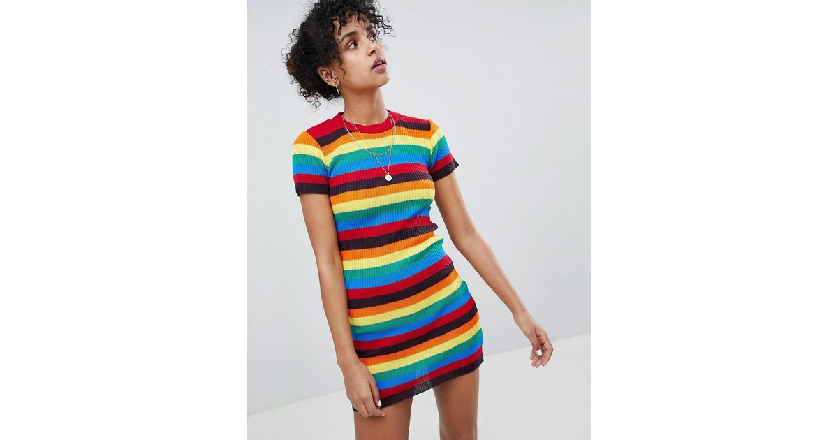rainbow sweater dress