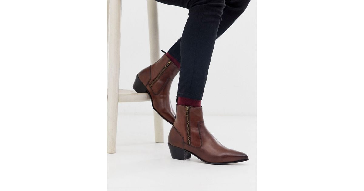 cuban heel western chelsea boots