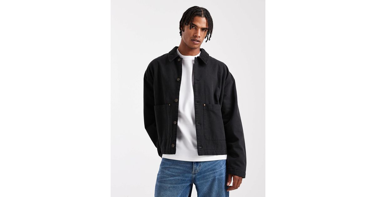 ASOS Harrington Jacket With Quilted Lining in Black for Men | Lyst