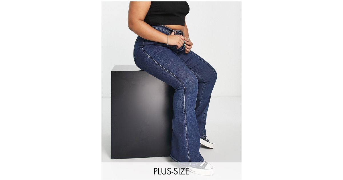 Dr. Denim Denim Plus Moxy Flared Jeans With Seam Detail in Blue | Lyst