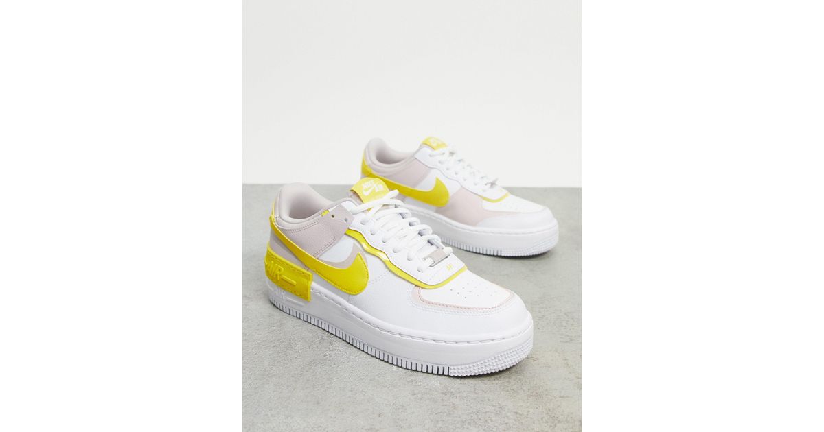 Air Force 1 Shadow Baskets Blanc et jaune Nike en coloris Jaune Lyst