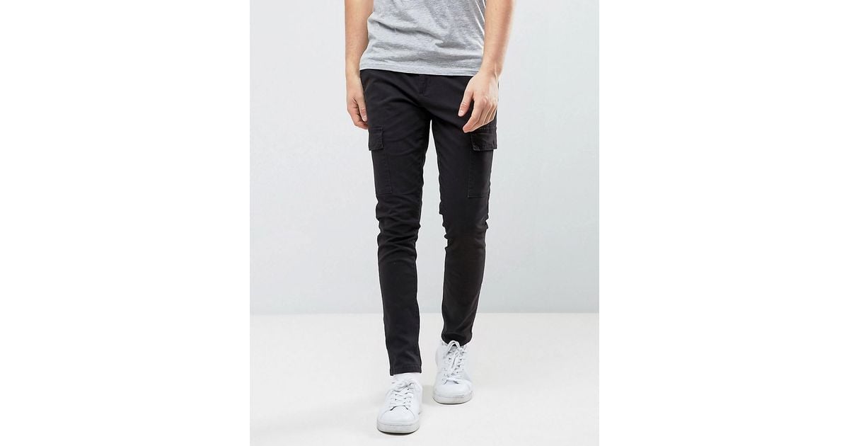 Only & Sons Slim Fit Cargo Pant in Black for Men | Lyst Canada