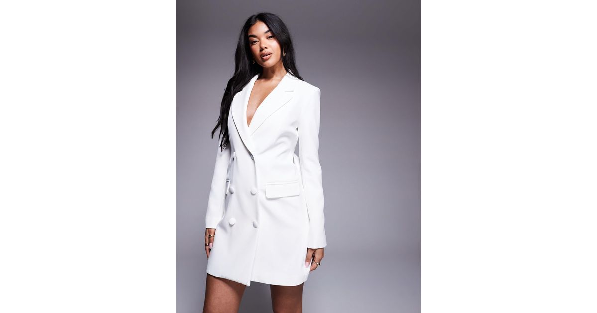 strapless open back dress Black Bow Back Detail Mini Blazer Dress – InTheStyle