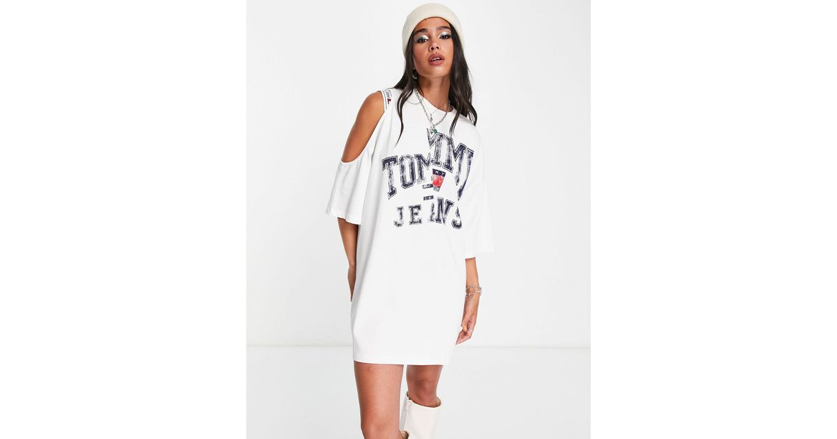 X exclusivité asos robe tshirt à épaules nues et logo style