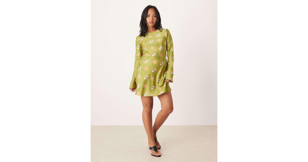 Never Fully Dressed Petite Long Sleeve Mini Dress in Yellow | Lyst Never Fully Dressed Petite Long Sleeve Mini Dress in Yellow | Lyst