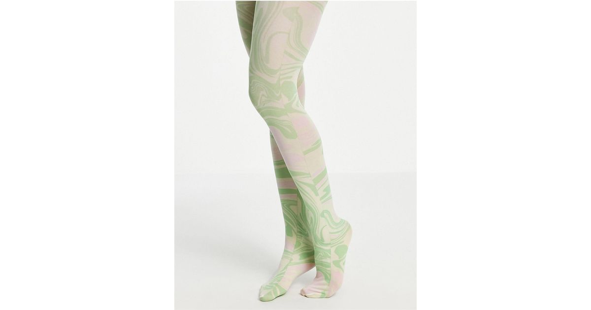 ASOS Synthetic Swirl Printed Tights in 