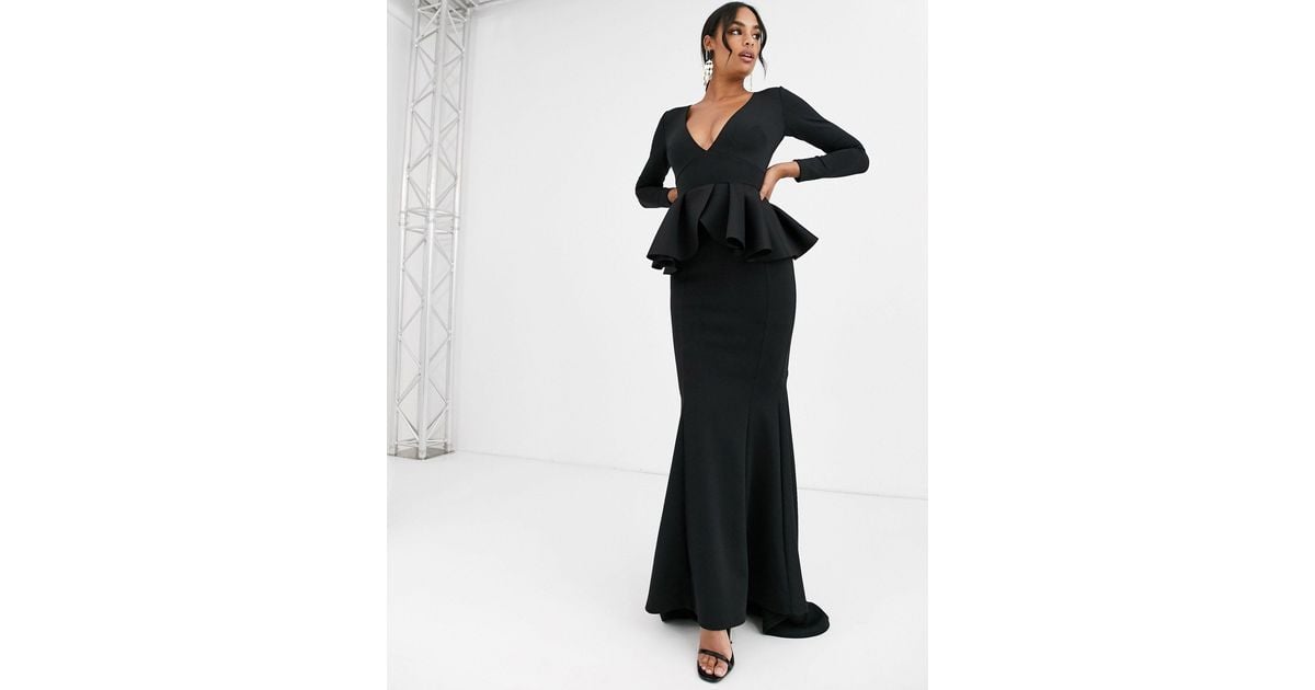 Black peplum hotsell maxi dress