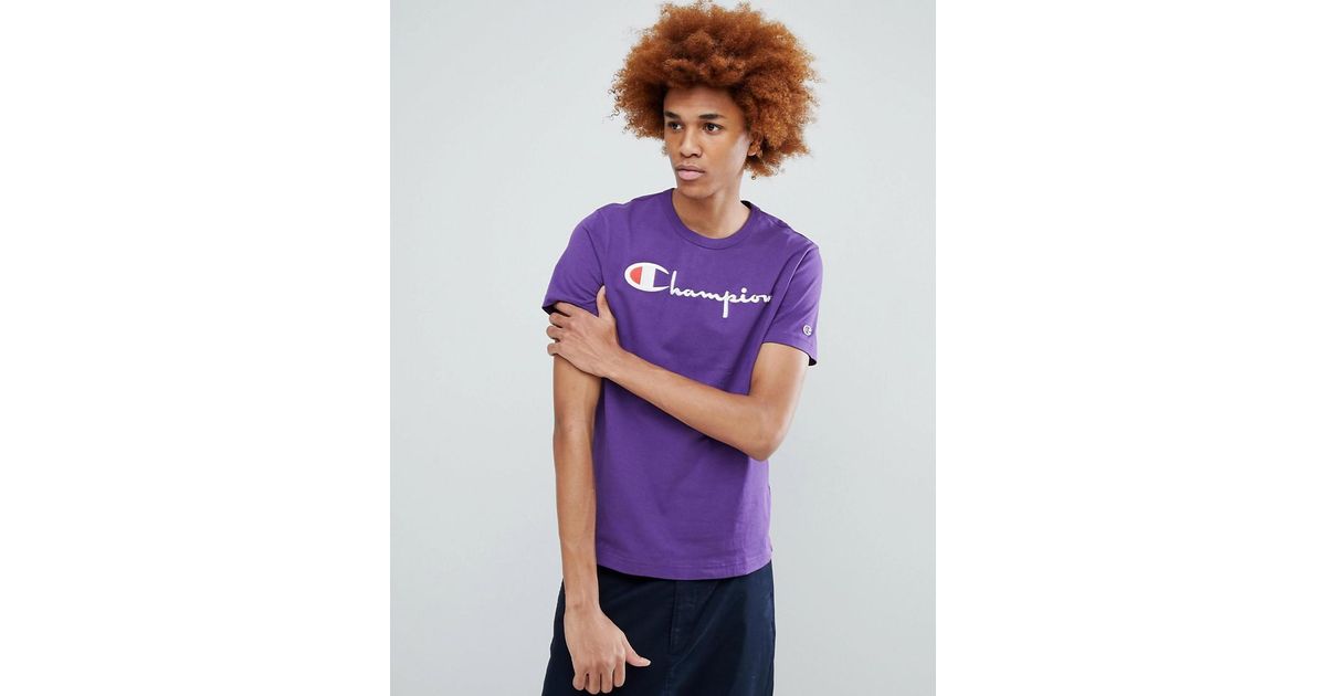 purple champion tshirt