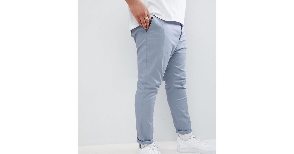 ASOS Enge, kurze Chinohose in gedecktem Blau in Blue für Herren ASOS Enge, kurze Chinohose in gedecktem Blau in Blue für Herren