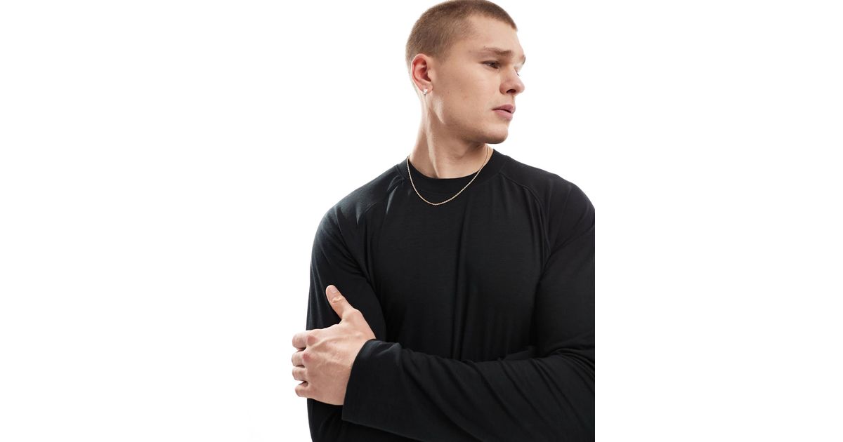 ASOS Quick Dry Performance Jersey Training Long Sleeve Top in Black for ...