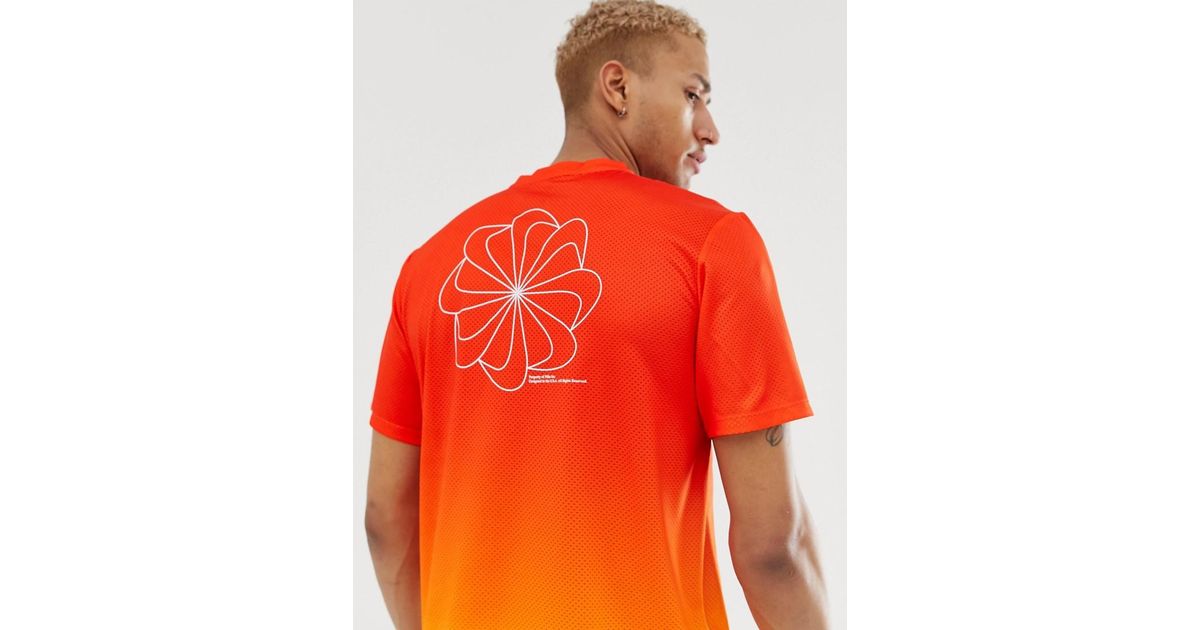 mens nike miler t shirt orange