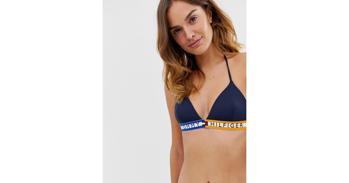 tommy hilfiger logo triangle bikini top
