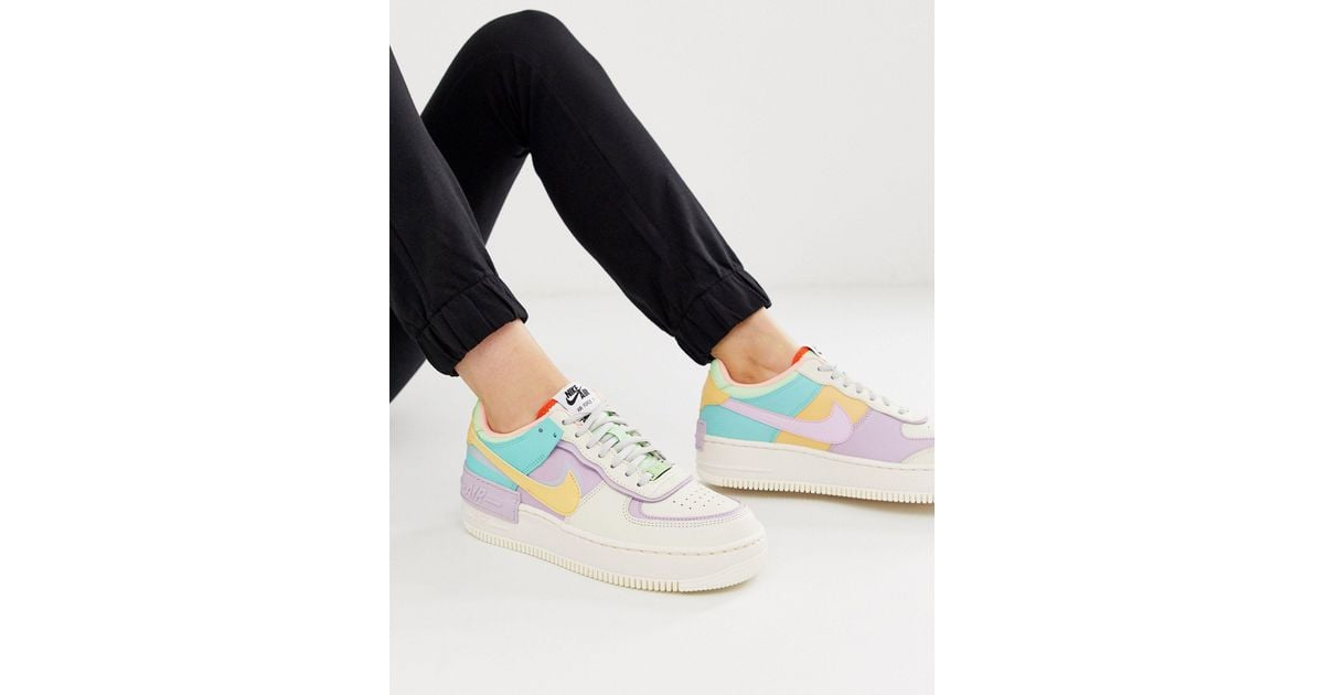nike air force 1 shadow trainers in pastel