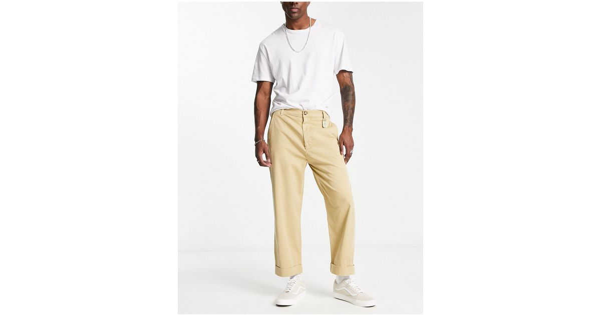 Fiorucci Icon Straight Leg Trousers in Natural for Men | Lyst