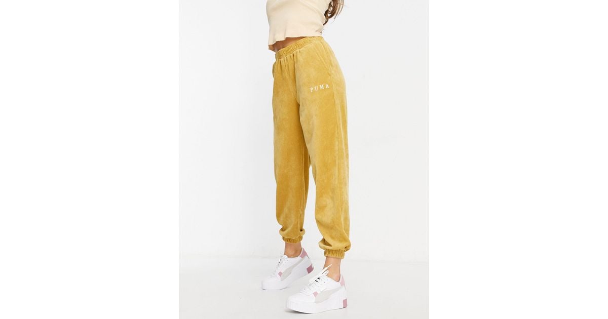Yellow Puma Jogginghose Aus Cord PUMA Cord Balloon Crop Trackies In Yellow  Lyst Australia
