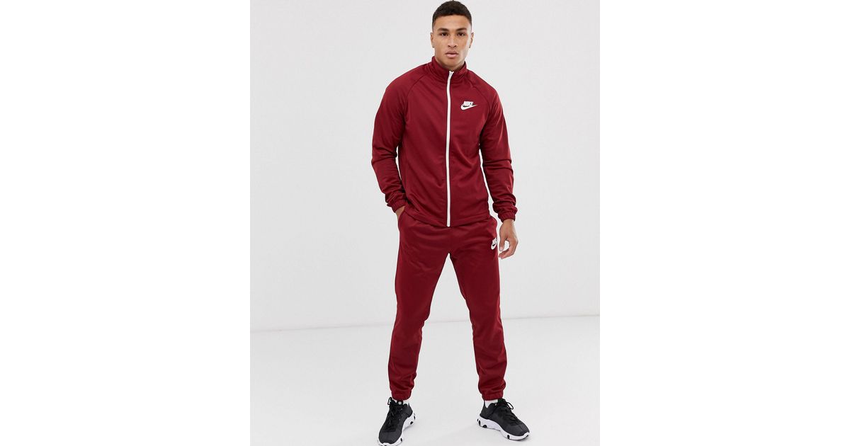 Chándal burdeos con logo Nike de Algodón de color Rojo para hombre | Lyst