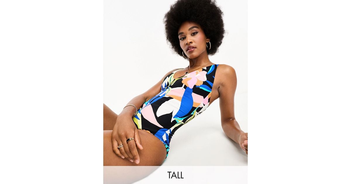 Figleaves Tall Plunge Swimsuit in Blue