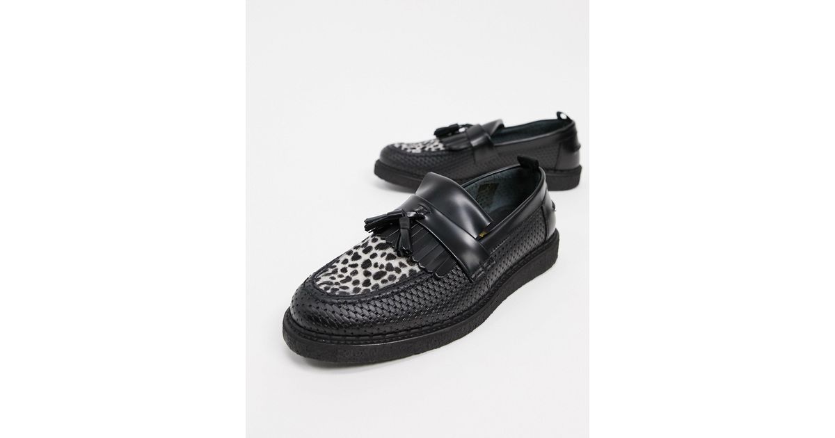 X George Cox - Mocassini neri con nappe di Fred Perry in Nero | Lyst
