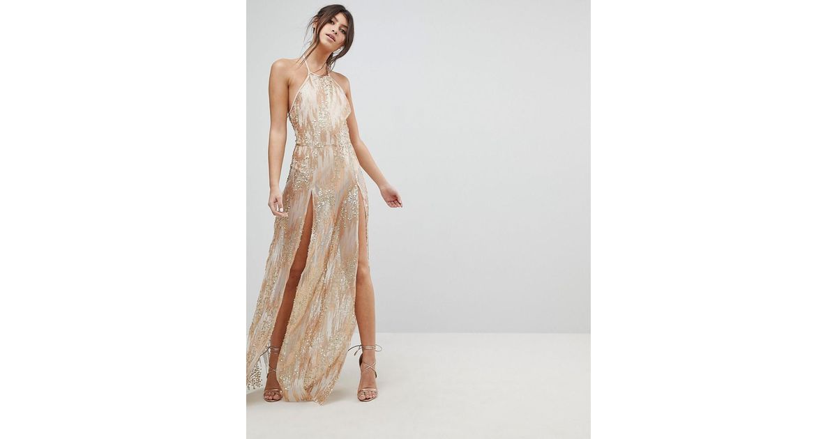 double thigh split dress