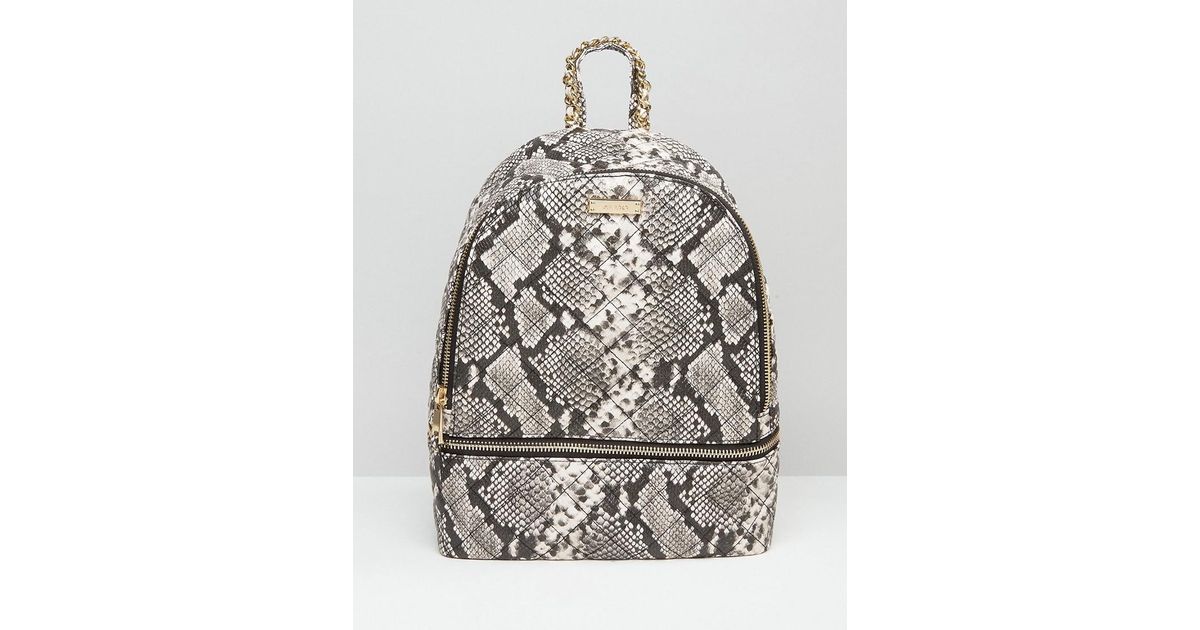 ALDO Faux Snake Backpack With Zip Around Pocket | Lyst