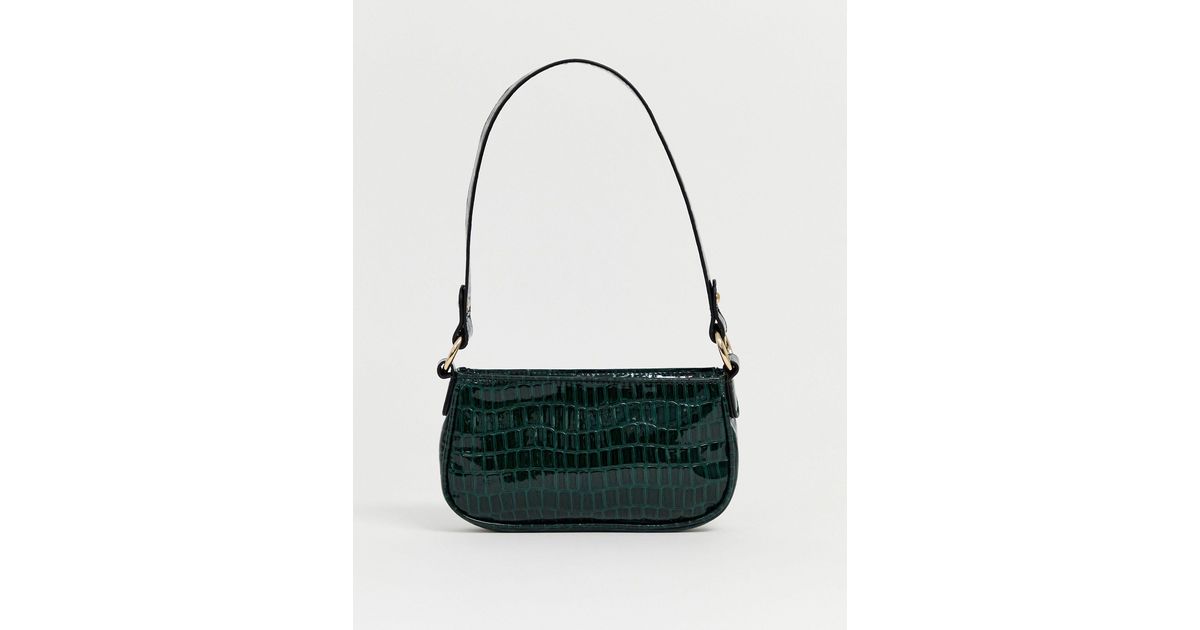 croc effect 90s shoulder bag