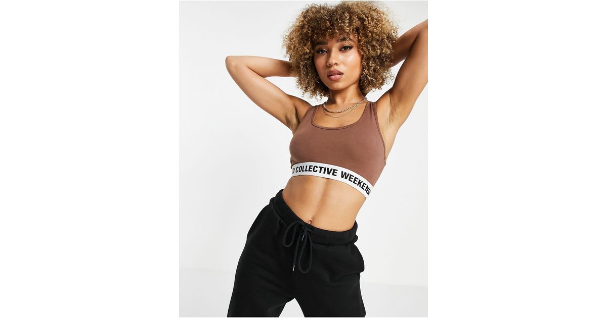 ASOS DESIGN Fuller Bust square neck crop top with seam detail in black