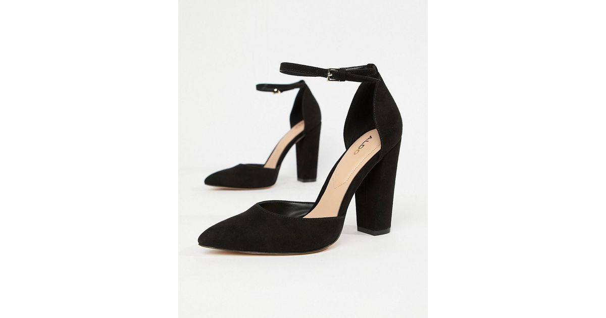 aldo nicholes block heel court shoes