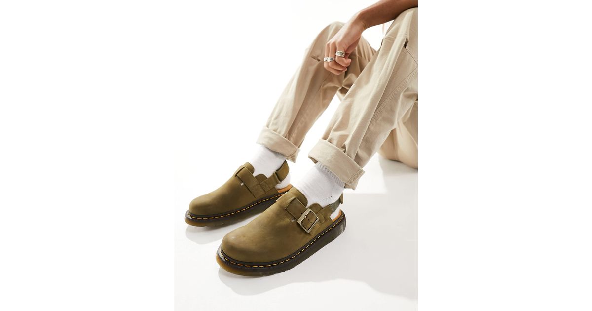 Jorge ii mules en daim kaki Martens pour homme en coloris