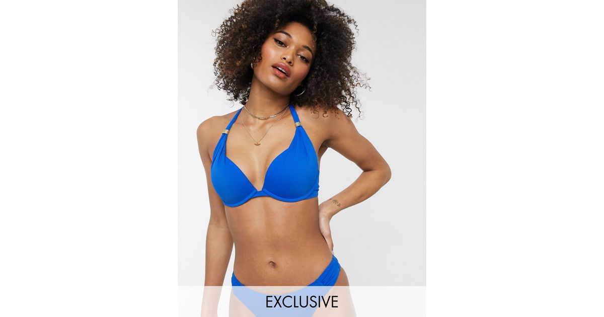 DORINA Exclusive Super Push Up Bikini Top in Blue