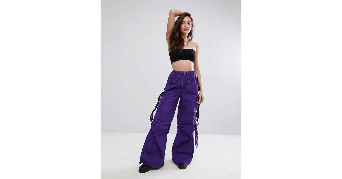 Criminal Damage Purple Cargo Pant | Lyst