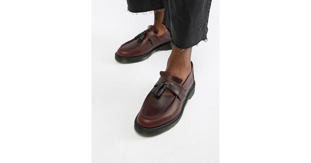 Dr. Martens Adrian Tassel Loafers In Deep Red for Men - Lyst