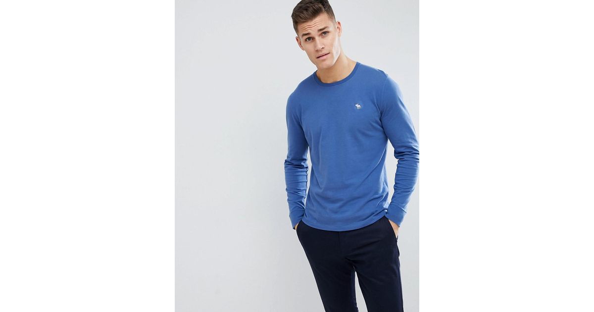 Abercrombie & Fitch Long Sleeve T-shirt With Moose Logo In Blue for Men -  Lyst