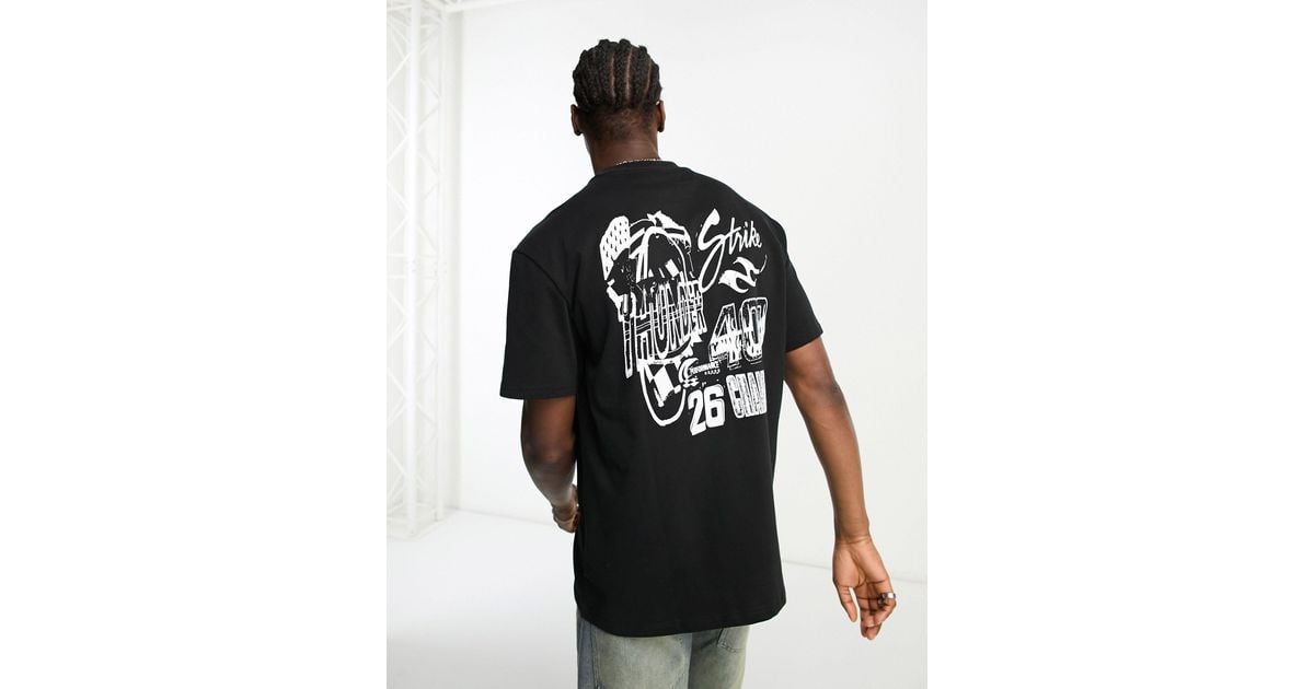 Weekday Great Graphic Print T-shirt in Black for Men | Lyst