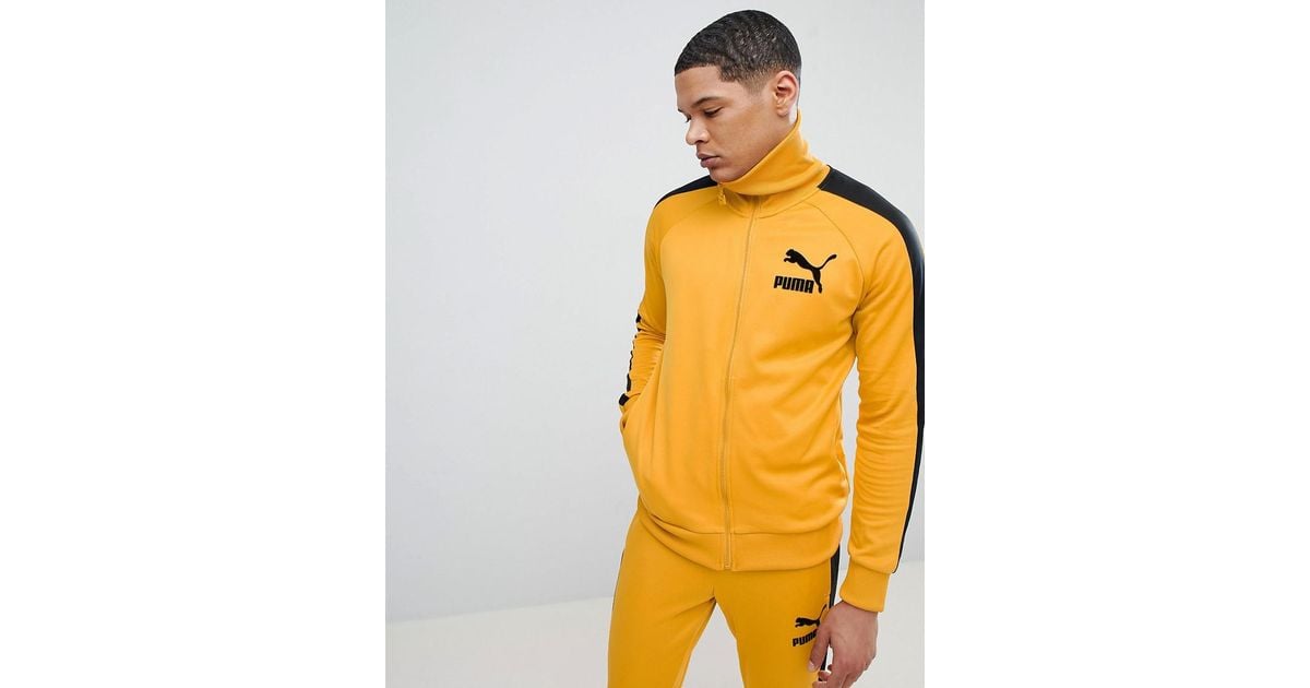 PUMA T7 Vintage Track Jacket In Yellow 57498548 for Men - Lyst