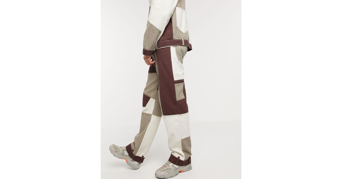 Jaded London Patchwork Skate Jeans in Brown for Men Lyst