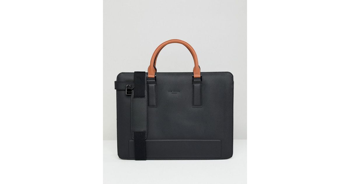 Ted Baker Stark Document Bag In Leather in Black for Men - Lyst