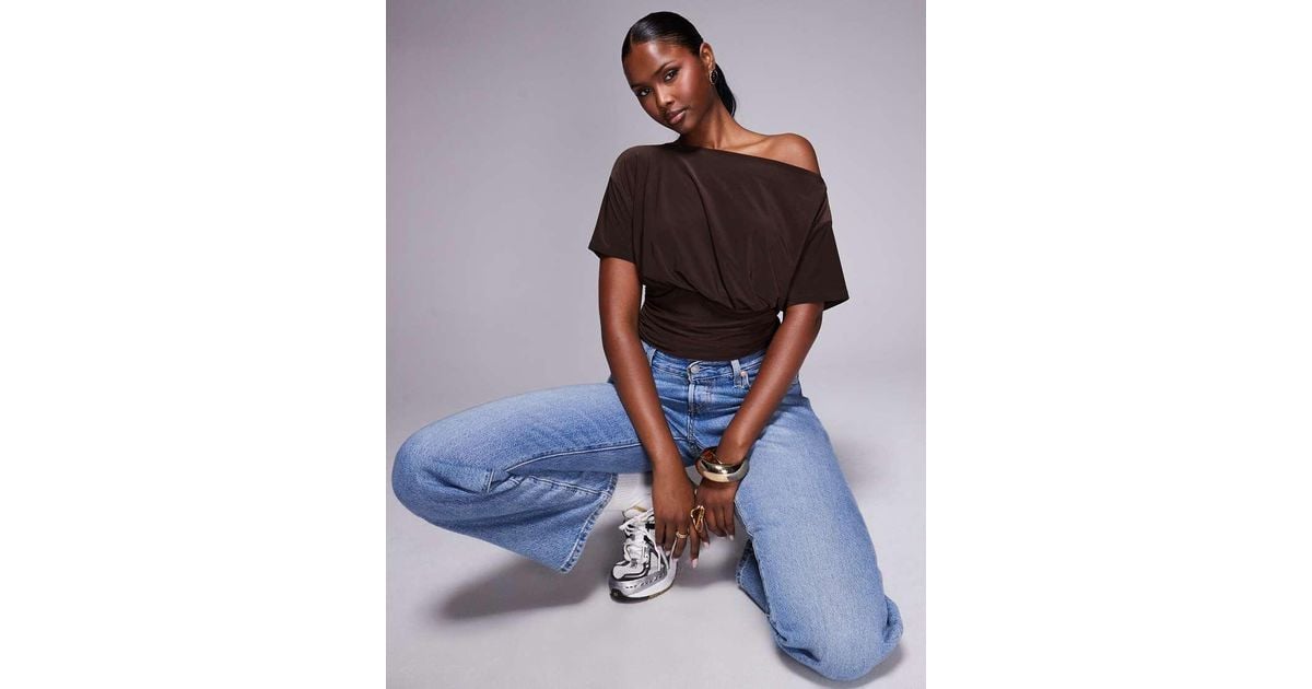 Jeans Asos One Shoulder Top Buy ASOS Design Scuba One Shoulder