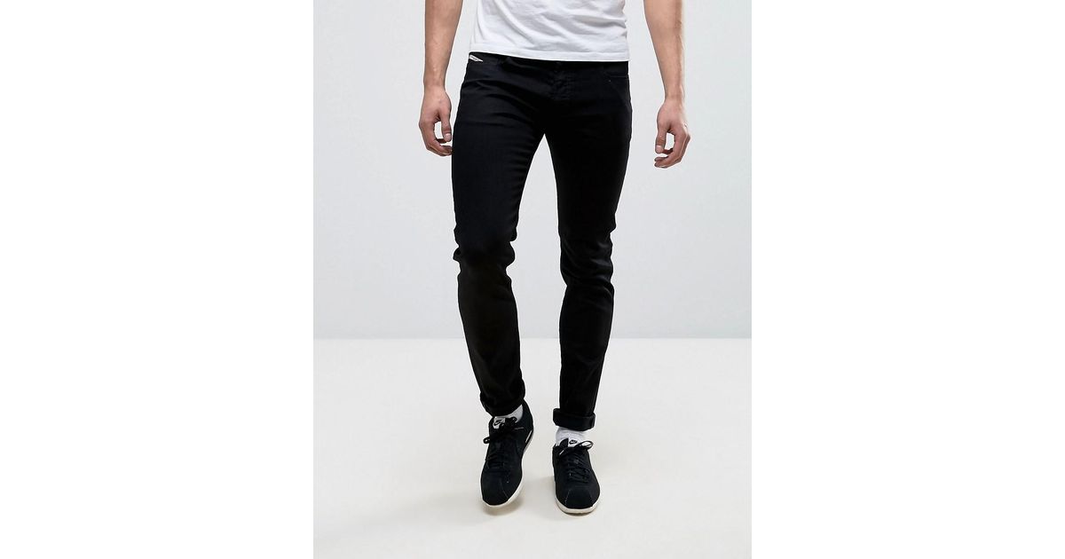 diesel sleenker skinny jeans black 0886z